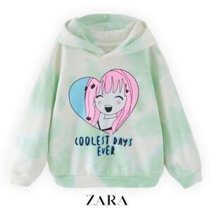 ZARA Kids | Mid-Green | TIE DYE ANIME SWEATSHIRT